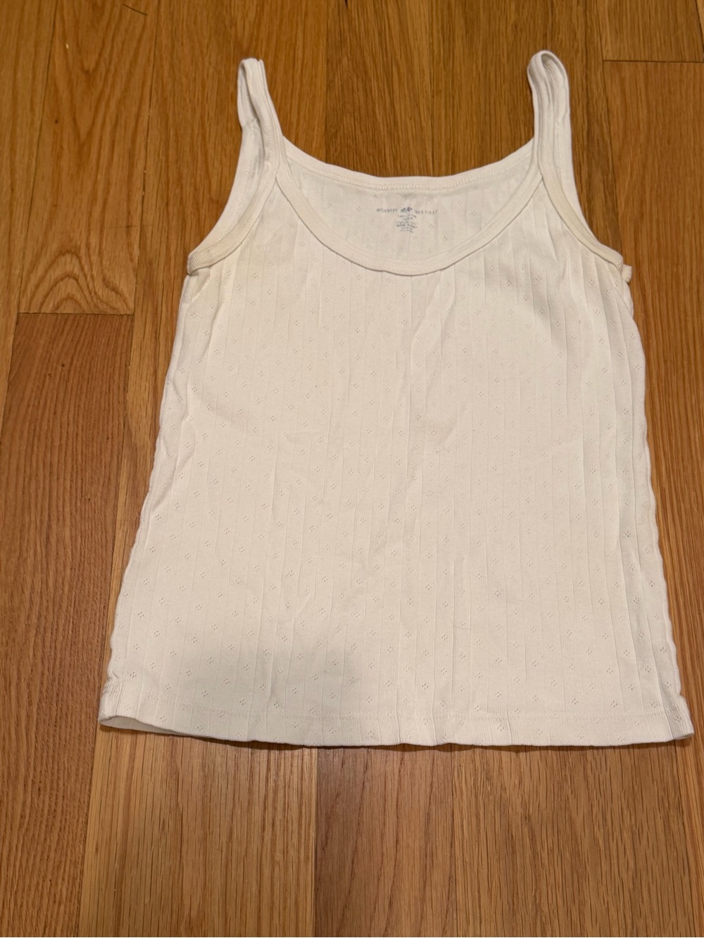 Brandy Melville White Ribbed Eyelet Tank Top